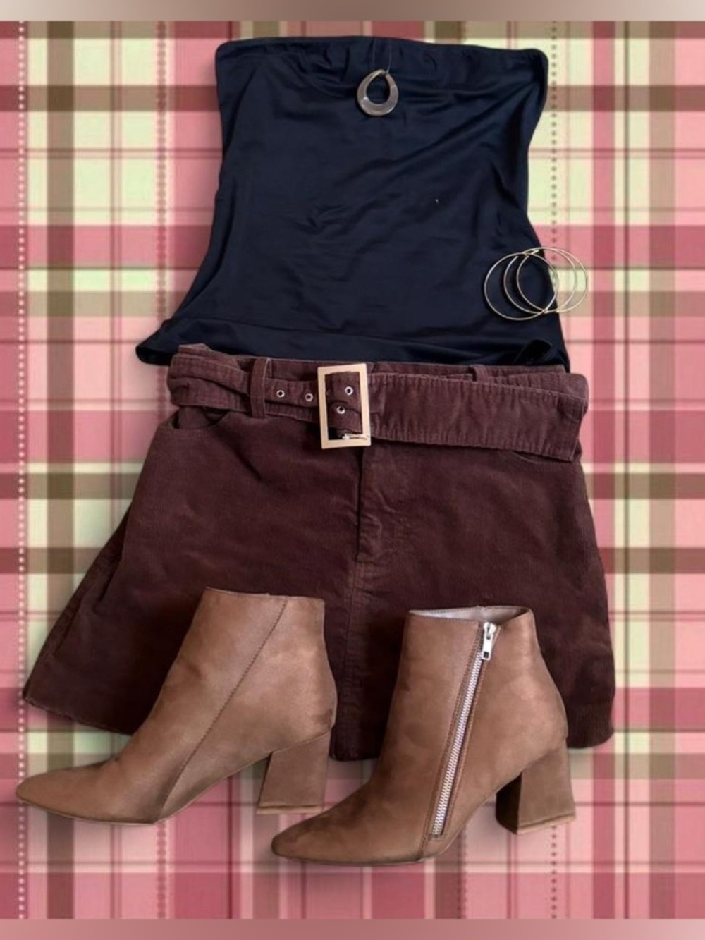 Forever 21 • Women's Brown Corduroy Belted Mini Skirt